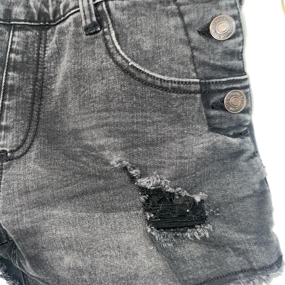 Forever 21 Distressed Black Denim Short Overalls - Picture 5 of 5